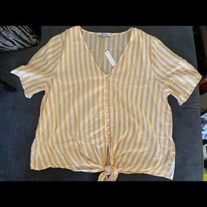 MADEWELL yellow striped blouse